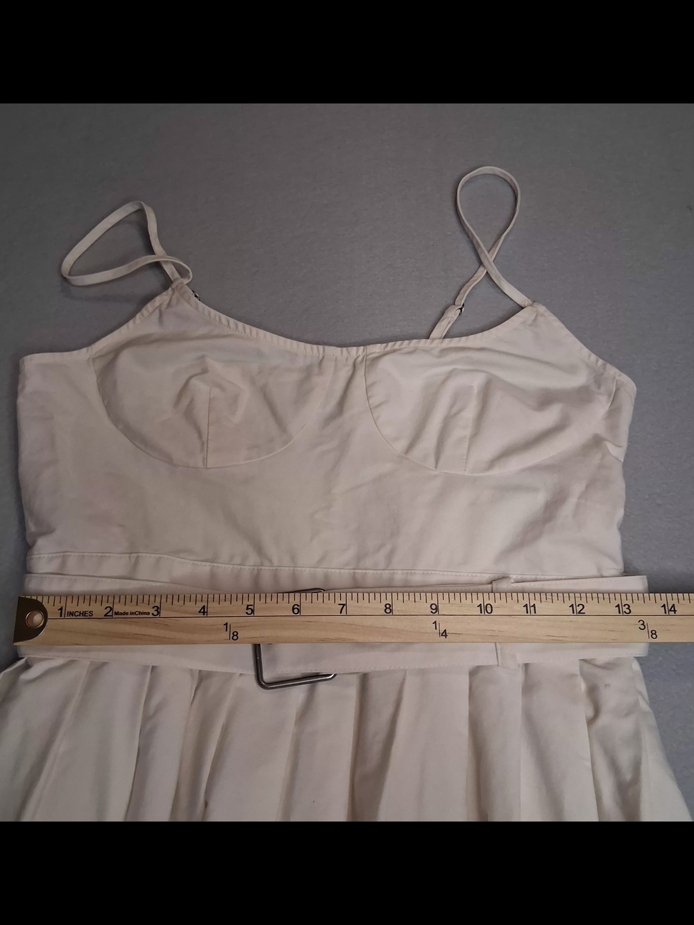 Future Collective Reese Blutstein Cream Belted Midi Dress Size 4 Cottagecore - Picture 8 of 9